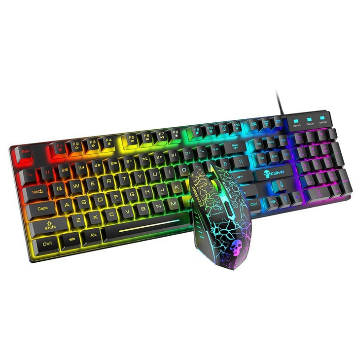 Conjunto luminoso de teclado e mouse Kuiying T6RGB