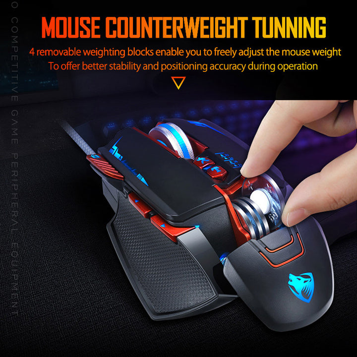 Máquina de jogos com mouse para jogos Thunder Wolf V9