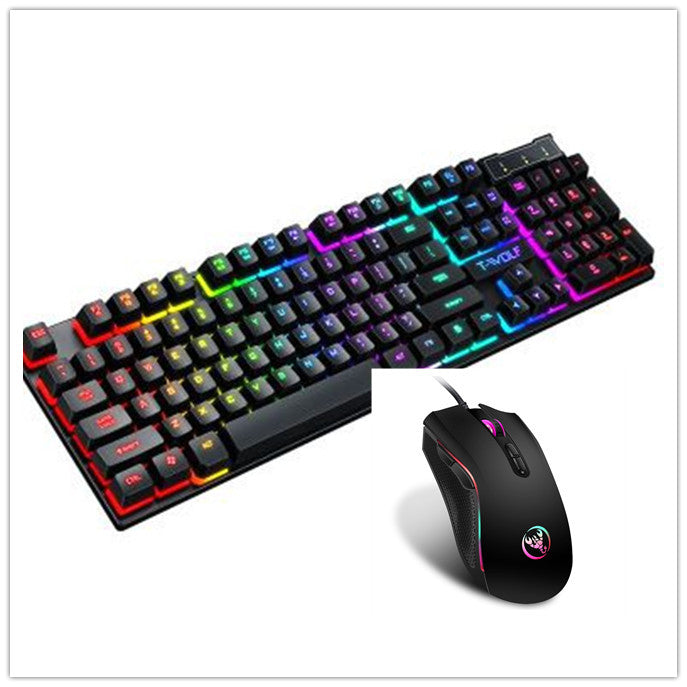 teclado com fio luminoso USB para jogos