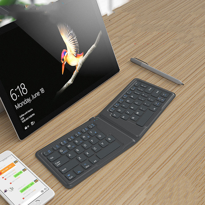 Compatível com Apple, teclado Bluetooth dobrável aeroespacial, telefone tablet