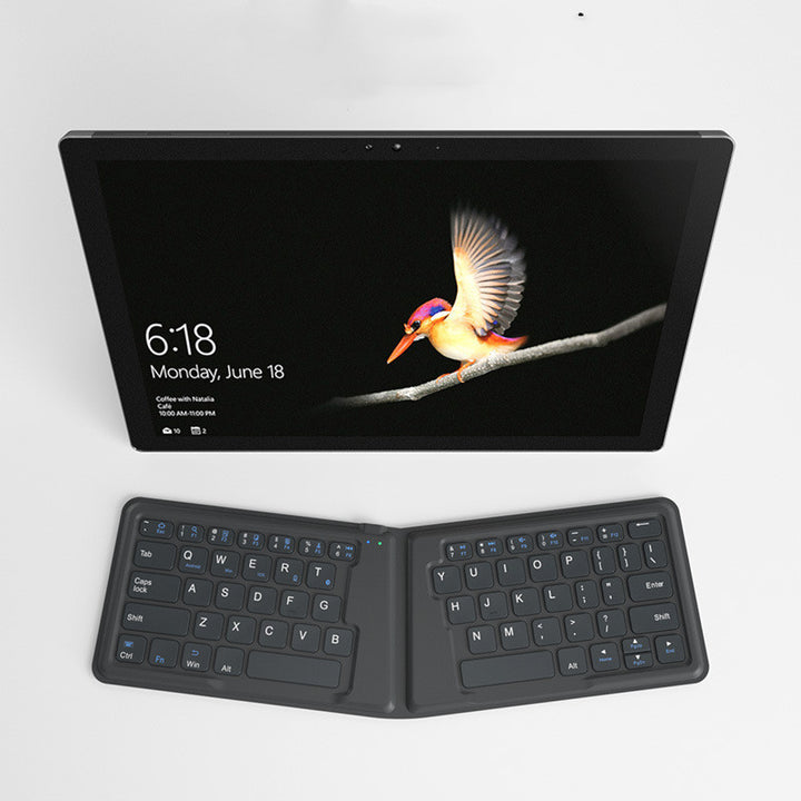 Compatível com Apple, teclado Bluetooth dobrável aeroespacial, telefone tablet