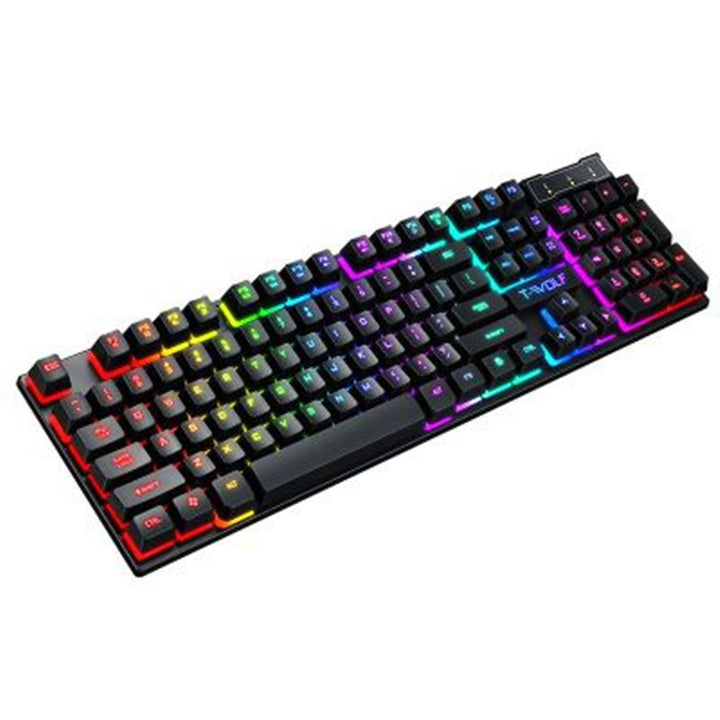 teclado com fio luminoso USB para jogos