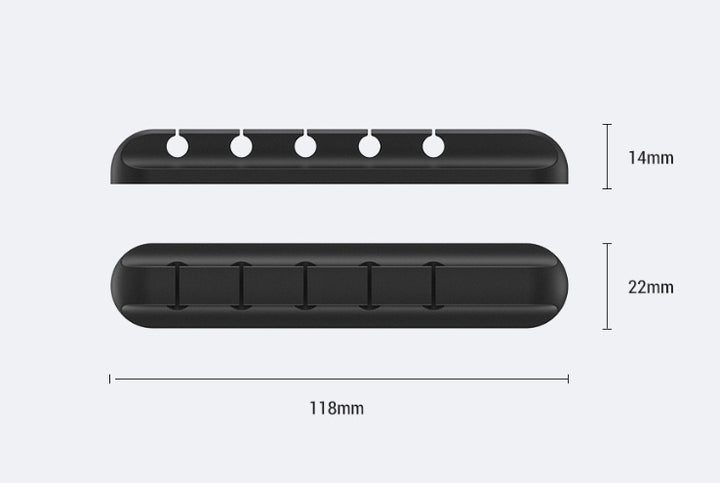 Enrolador de cabo usb de silicone, organizador de cabos de mesa