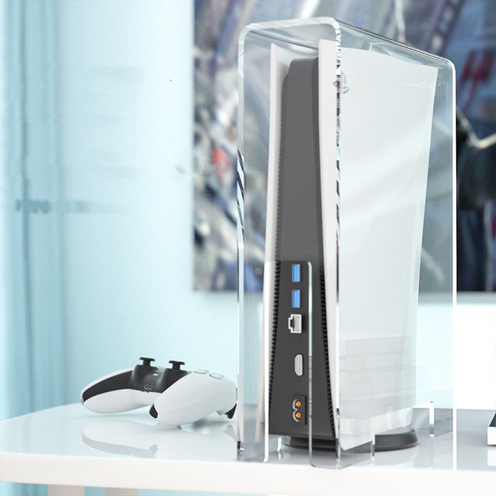 caixa de armazenamento acrílico ps4 slim host refrigeração jogo console proteção