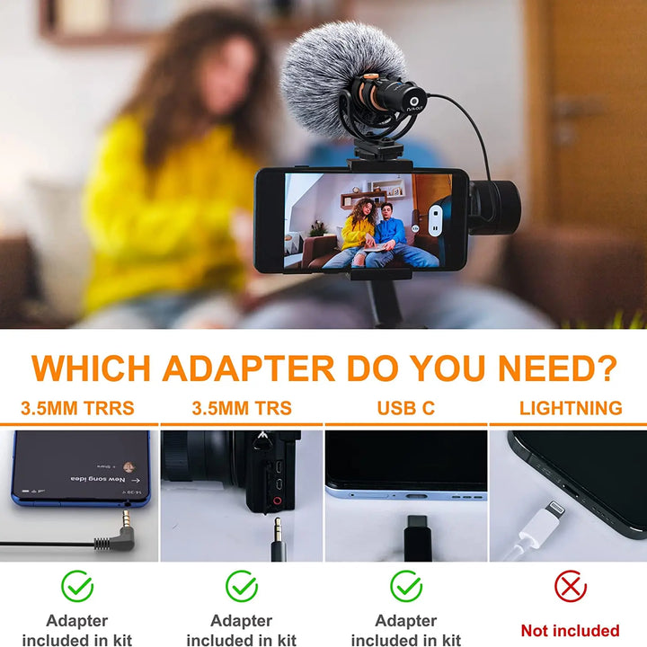 Comica VM10 PRO On-Camera Cardioid Shotgun Microphone with Shock Mount for Android iPhone DSLR Camera Gopro DJI Action 3