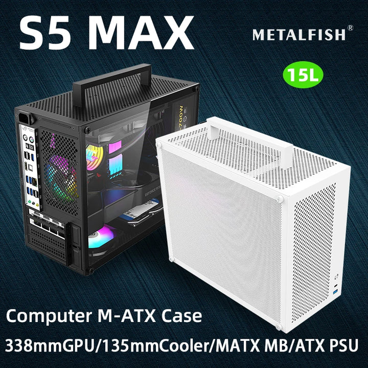 Metalfish s5 max co Metalfish s5 max computador caso gaming pc chassis suporte