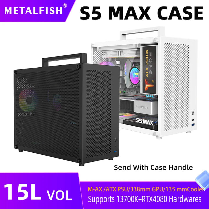 Metalfish s5 max co Metalfish s5 max computador caso gaming pc chassis suporte