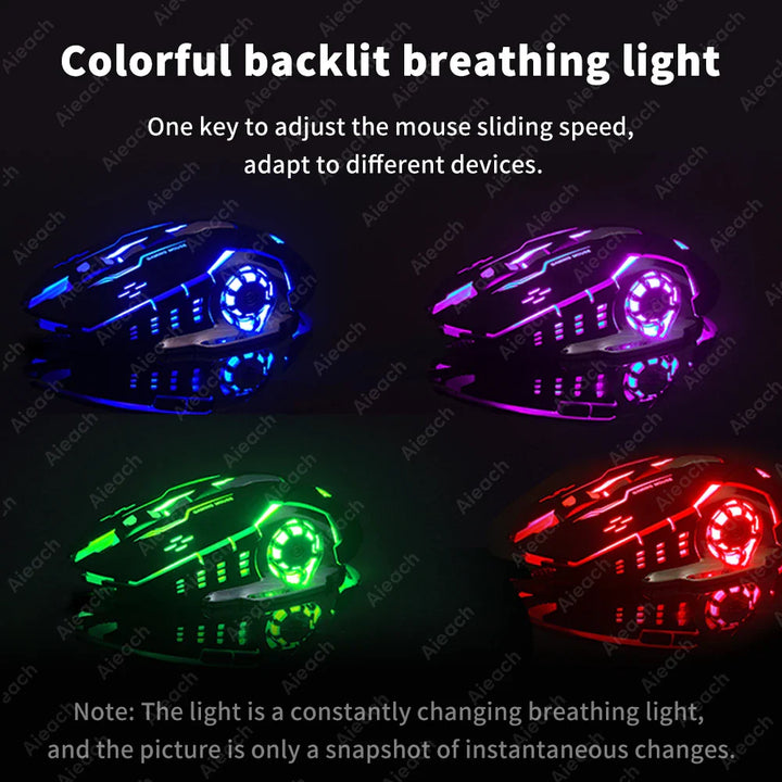 AIEACH Bluetooth Mouse Gaming Computer Rechargeable Wireless Mouse USB Mechanical E-Sports Backlight PC Gamer Mouse For Computer