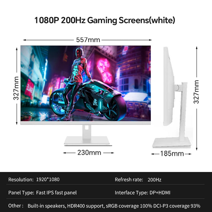 Anmite 24,5 polegadas IPS 200HZ Monitor de jogos para PC 1MS Tela FHD 180hz 1920*1080 PS4