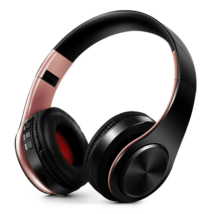 Wireless Bluetooth Headphones Stereo Headset Music Sports Overhead Earphone with Mic for Smart Phone TV PC Tablet