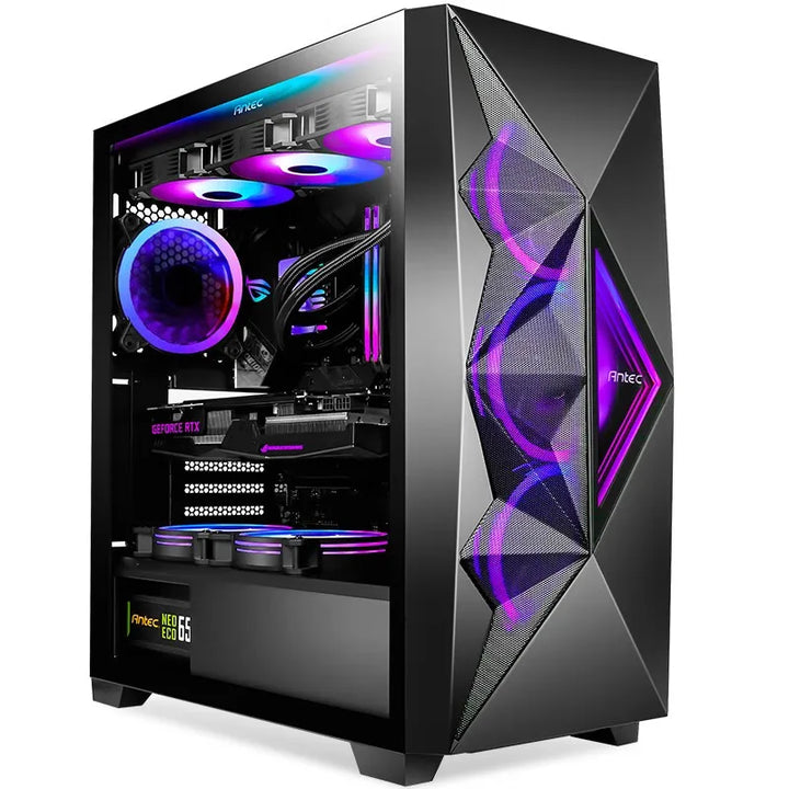 Antec DF800 FLUX PC Case Caixa lateral de vidro ATX Mid Tower Support 360 Water Cooled Side Computer Case com 5 peças