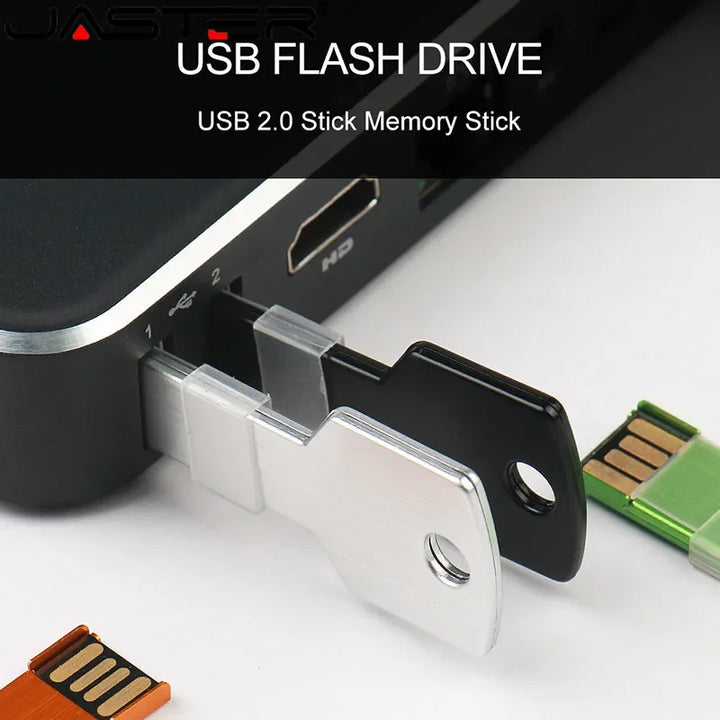 Pen drive usb 2.0 em forma de chave, pen drive à prova d'água 4gb 8gb 16gb 32gb 64gb