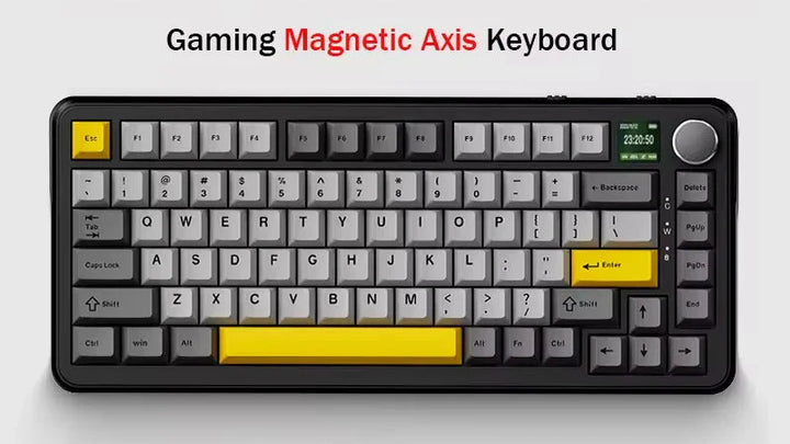 AJAZZ AK820MAX Mechanical Keyboard Magnetic Axis Wired/Wireless Tri-Mode 81 KEY Hot-swappable Gasket Structure With 0.85" Screen