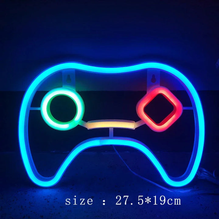 Game Icon Shape Neon Light LED Neon Lamp USB Powered Neon Sign for Bedroom Children Bar KTV Gaming Zone Party Wall Holiday Decor