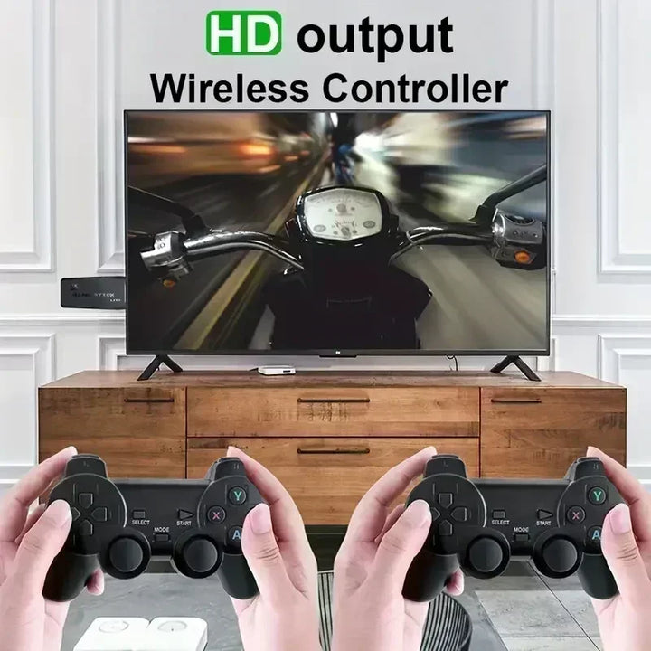 Novo x2 plus jogo vara 4k hd console de jogos de vídeo 2.4g duplo controlador sem fio jogo vara para n64/psp/ps1/gba