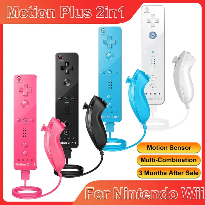 Conjunto de controle 2 em 1 para Nintendo Wii Motion Plus