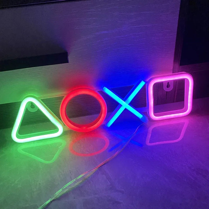 Game Icon Shape Neon Light LED Neon Lamp USB Powered Neon Sign for Bedroom Children Bar KTV Gaming Zone Party Wall Holiday Decor