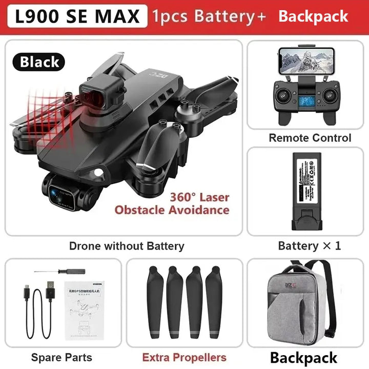 L900 Pro SE MAX GPS Drone 4K Câmera Dual HD Profissional 5G WIFI 360°