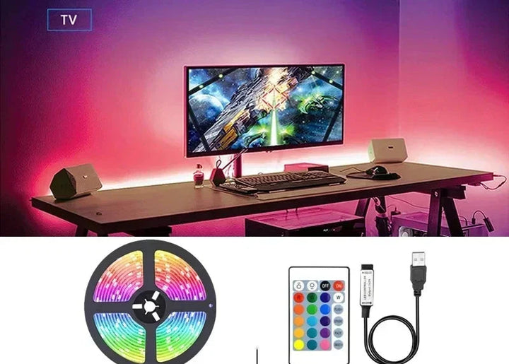 led para decoração da sala de jogos do pc