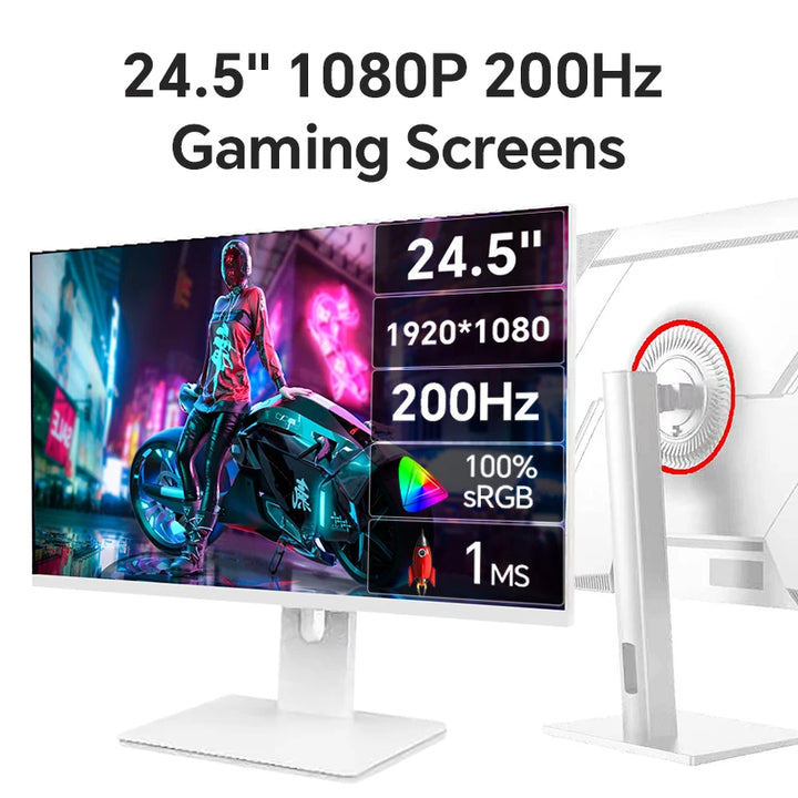 Anmite 24,5 polegadas IPS 200HZ Monitor de jogos para PC 1MS Tela FHD 180hz 1920*1080 PS4