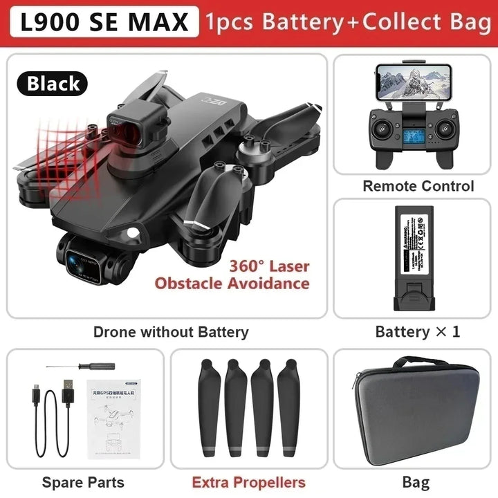 L900 Pro SE MAX GPS Drone 4K Câmera Dual HD Profissional 5G WIFI 360°