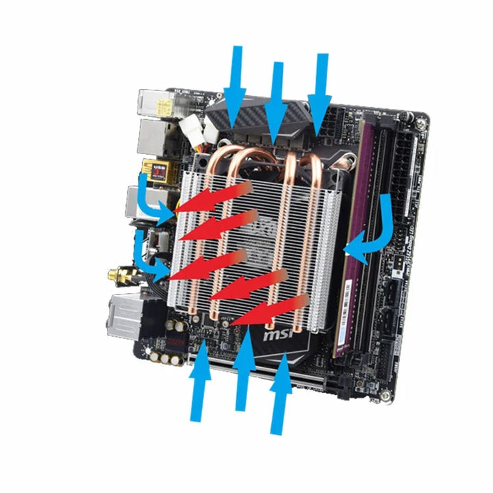 M36 m39 baixo perfil 39mm 36mm cpu ultra-fino para baixo soprando 4 tubo de calor am4 lga1700 lga1200 lga115x ventilador do radiador