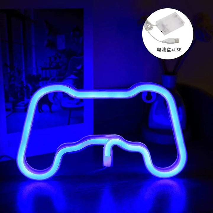 Game Icon Shape Neon Light LED Neon Lamp USB Powered Neon Sign for Bedroom Children Bar KTV Gaming Zone Party Wall Holiday Decor