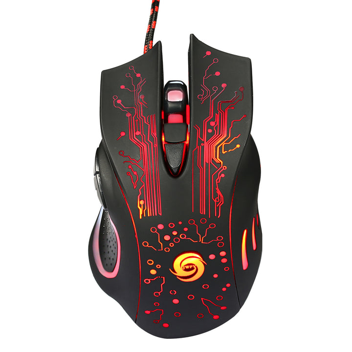 Mouse para jogos com fio USB 5500DPI ajustável 7 botões LED