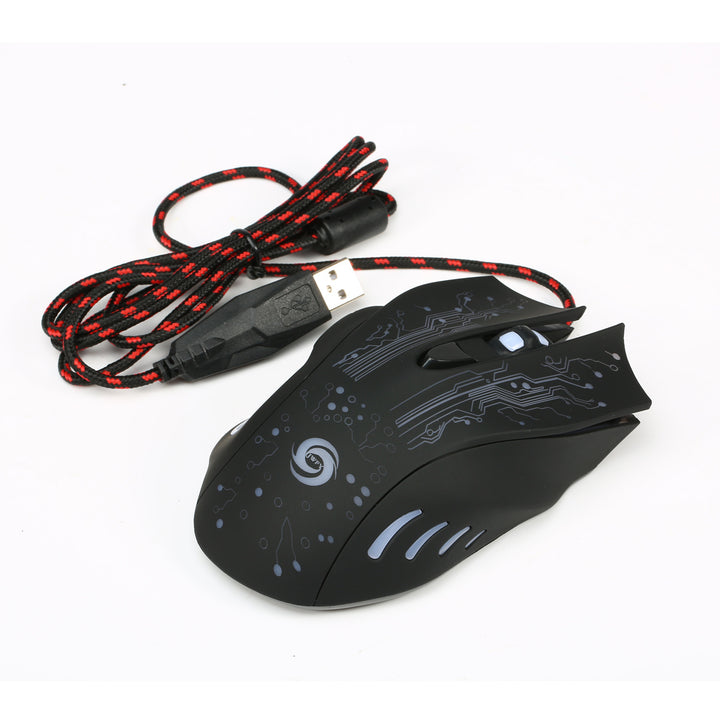 Mouse para jogos com fio USB 5500DPI ajustável 7 botões LED